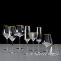 Custom Gold Rim Glass Wine Brille für Hochzeit